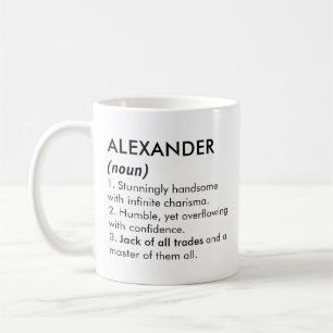Taza De Café nombre Alexander, nombre editable, nombre personal