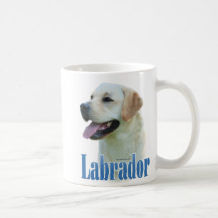 Taza De Café Nombre amarillo del labrador retriever