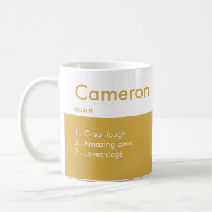 Taza De Café Nombre Amarillo Mostaza Definición Personalizada D