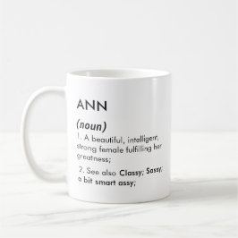 Taza De Café Nombre Ann, Nombre editable, Nombre personalizado