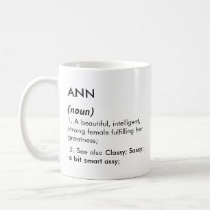 Taza De Café Nombre Ann, Nombre editable, Nombre personalizado