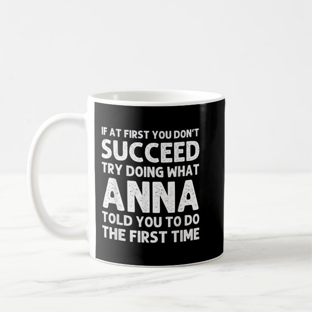 Taza De Café Nombre ANNA Personalizado Cumpleaños Funny Navidad (Izquierda)