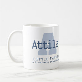 Taza De Café Nombre attila que significa monograma A azul