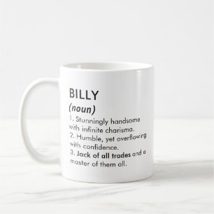 Taza De Café Nombre Billy, Nombre editable, Nombre personalizad