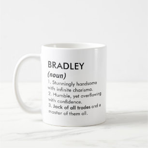 Taza De Café nombre Bradley, nombre editable, nombre personaliz