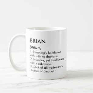 Taza De Café nombre Brian, nombre editable, nombre personalizad