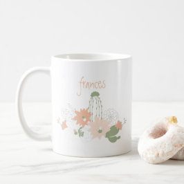 Taza De Café Nombre Cacti Sucultores Florales Nombre