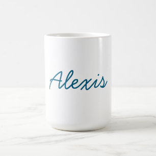 Taza De Café Nombre Caligrafía Script Sencillo Simple Blanco Az