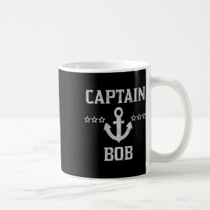 Taza De Café Nombre Capitán Bob Shirt Silver Personalizado B