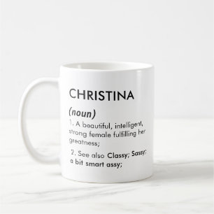 Taza De Café nombre Christina, nombre editable, nombre personal