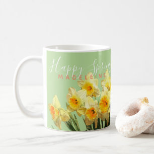 Taza De Café Nombre con monograma de la primavera de los