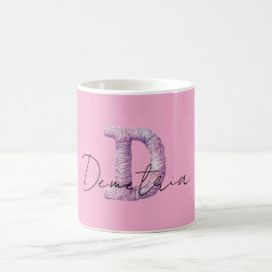 Taza De Café Nombre D acogedor rosa púrpura