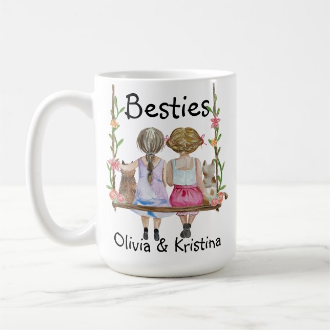 Taza De Café Nombre de amigo personalizado Gift Mug Bestie Chic (Izquierda)