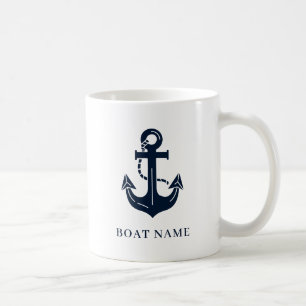 Taza De Café Nombre de barco ancla náutica