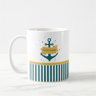 Taza De Café Nombre de barco náutico personalizado