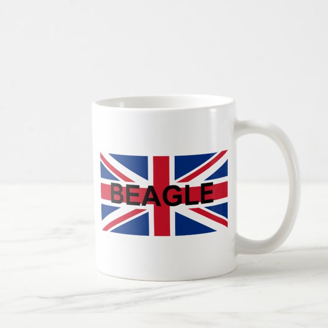 Taza De Café nombre de beagle england bandera del Reino Unido (Derecha)