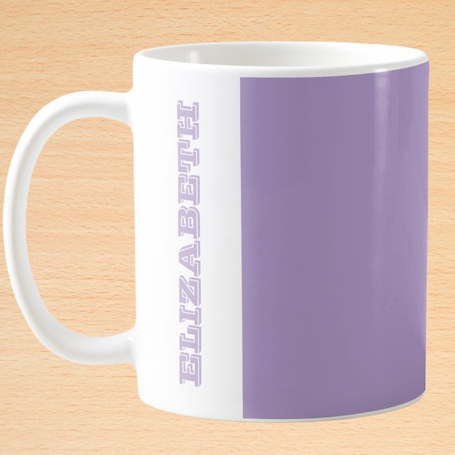 Taza De Café Nombre de bloque púrpura moderno personalizado (Subido por el creador)