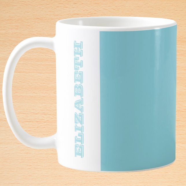 Taza De Café Nombre de bloque turquesa moderno personalizado (Subido por el creador)