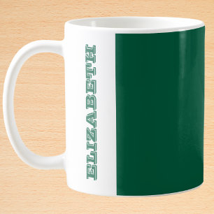 Taza De Café Nombre de bloque verde moderno personalizado