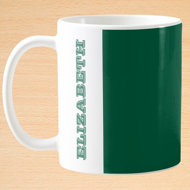 Taza De Café Nombre de bloque verde moderno personalizado (Subido por el creador)
