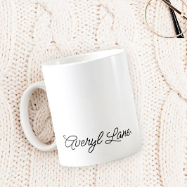Taza De Café Nombre de caligrafía de guion de guion giratorio s