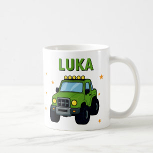 Taza De Café Nombre de camión monstruo Edad Cumpleaños 