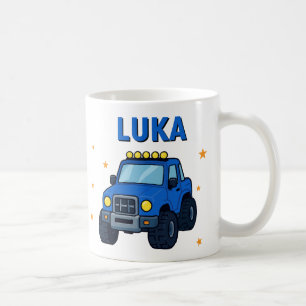 Taza De Café Nombre de camión monstruo Edad Cumpleaños