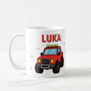 Taza De Café Nombre de camión monstruo Edad Cumpleaños 
