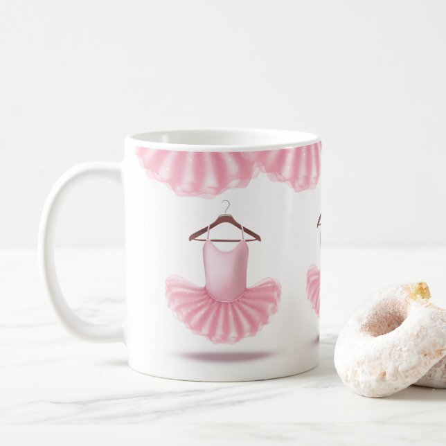 Taza De Café Nombre de chica rosada Tutu Cute Ballerina (Con donut)