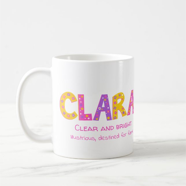 Taza De Café Nombre de chicas Clara que significa estrellas de  (Izquierda)