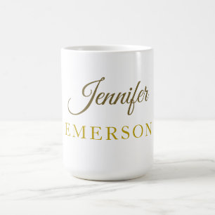Taza De Café Nombre de color dorado profesional moderno minimal