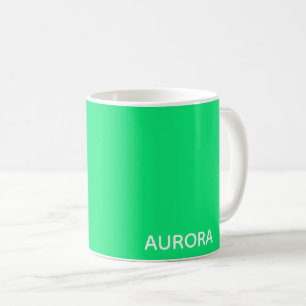 Taza De Café Nombre de color verde de Aurora