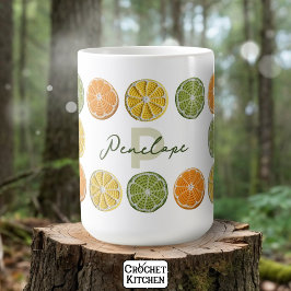 Taza De Café Nombre de corte moderno minimo fresco de crochet