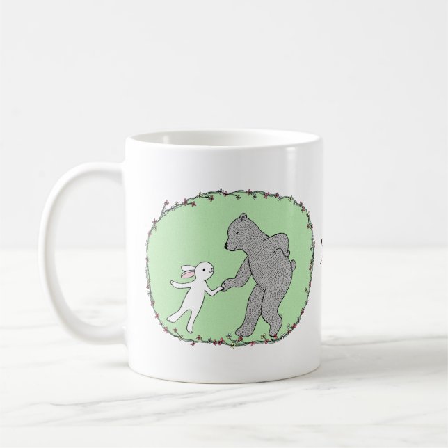 Taza De Café Nombre de costumbre de baile de conejo de oso y co (Izquierda)