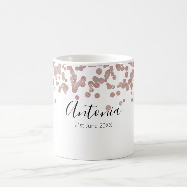 Taza De Café Nombre de cumpleaños con escritura elegante (Centro)