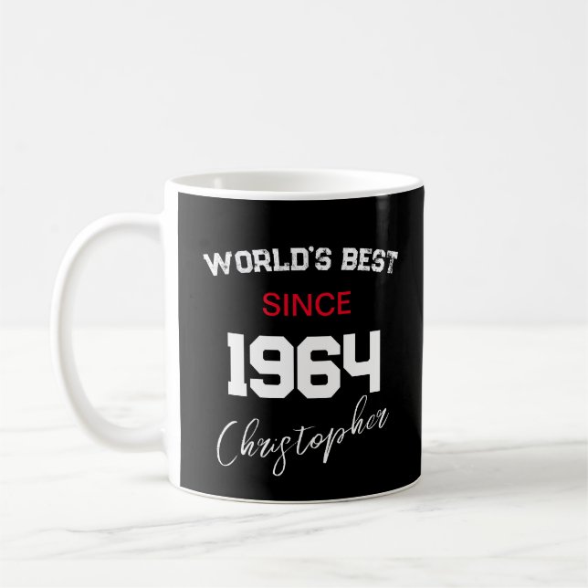 Taza De Café Nombre de cumpleaños feliz para los mejores del mu (Izquierda)