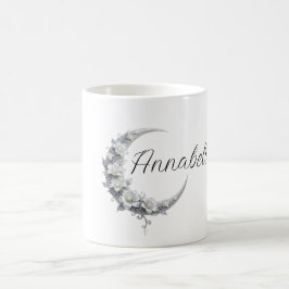 Taza De Café Nombre de diosa lunar personalizado floral celesti