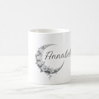 Taza De Café Nombre de diosa lunar personalizado floral celesti