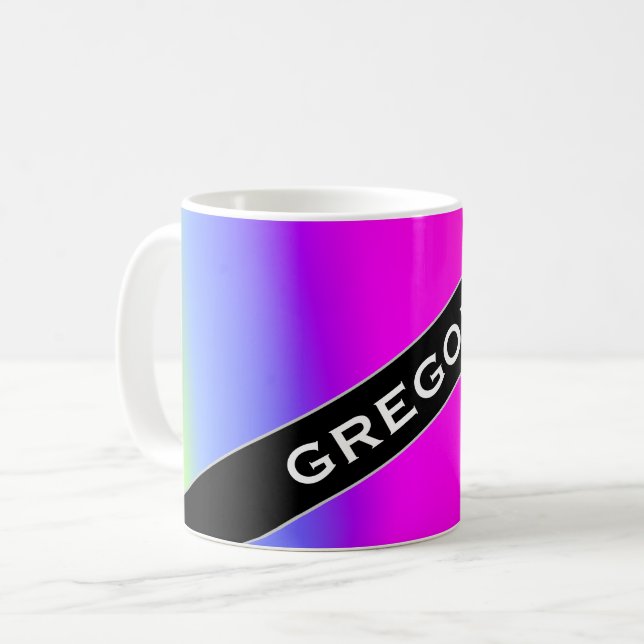 Taza De Café Nombre de encargo; Diversión multicolora Arco (Anverso izquierdo)