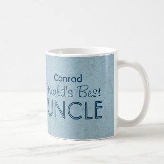 Taza De Café Nombre de encargo V3 del TÍO Grunge azul del mundo