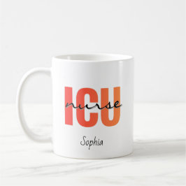 Taza De Café Nombre de enfermera de UCI personalizado