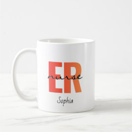 Taza De Café Nombre de enfermera de urgencias personalizado