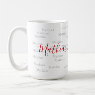 Taza De Café nombre de estilo de letra manuscrito en personaliz