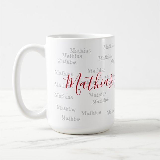 Taza De Café nombre de estilo de letra manuscrito en personaliz (Izquierda)