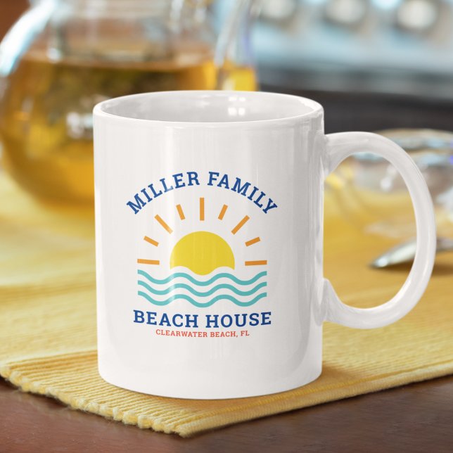 Taza De Café Nombre de familia coincidente Casa de playa de ver (Subido por el creador)