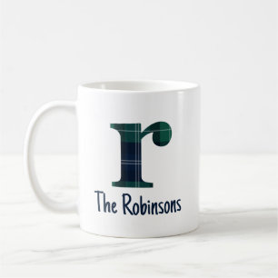 Taza De Café Nombre de familia Cuadros Minúscula Letra r Inicia