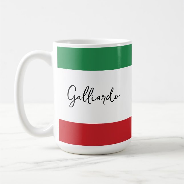 Taza De Café Nombre de familia de Personalizado italiano (Izquierda)