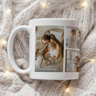 Taza De Café Nombre de familia moderno 6-Fotografía Collage Per