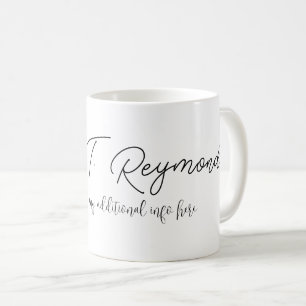 Taza De Café Nombre de firma simple blanco