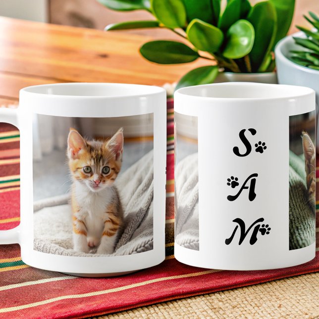 Taza De Café nombre de foto de gato moderno lindo (Subido por el creador)